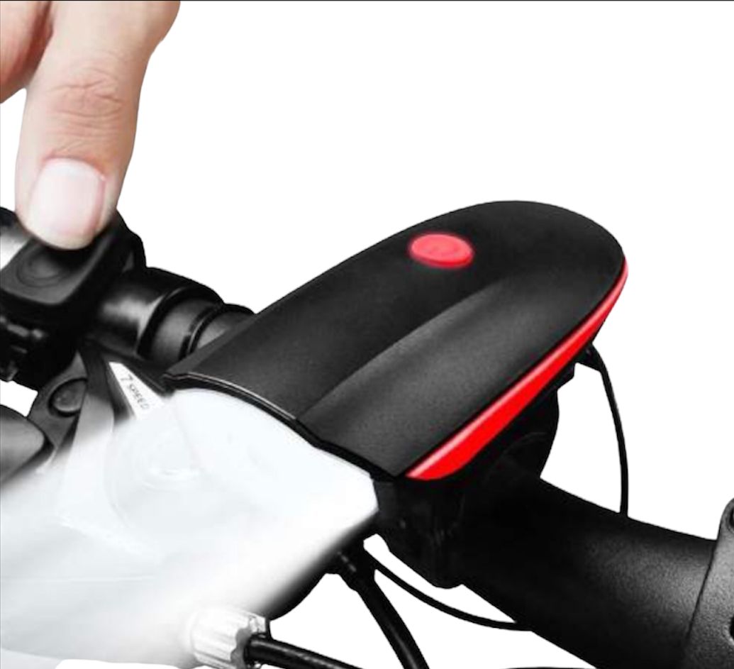 Linterna Delantera Recargable Para Bicicleta Con Pito y 3 Modos De Luces Impermeable 