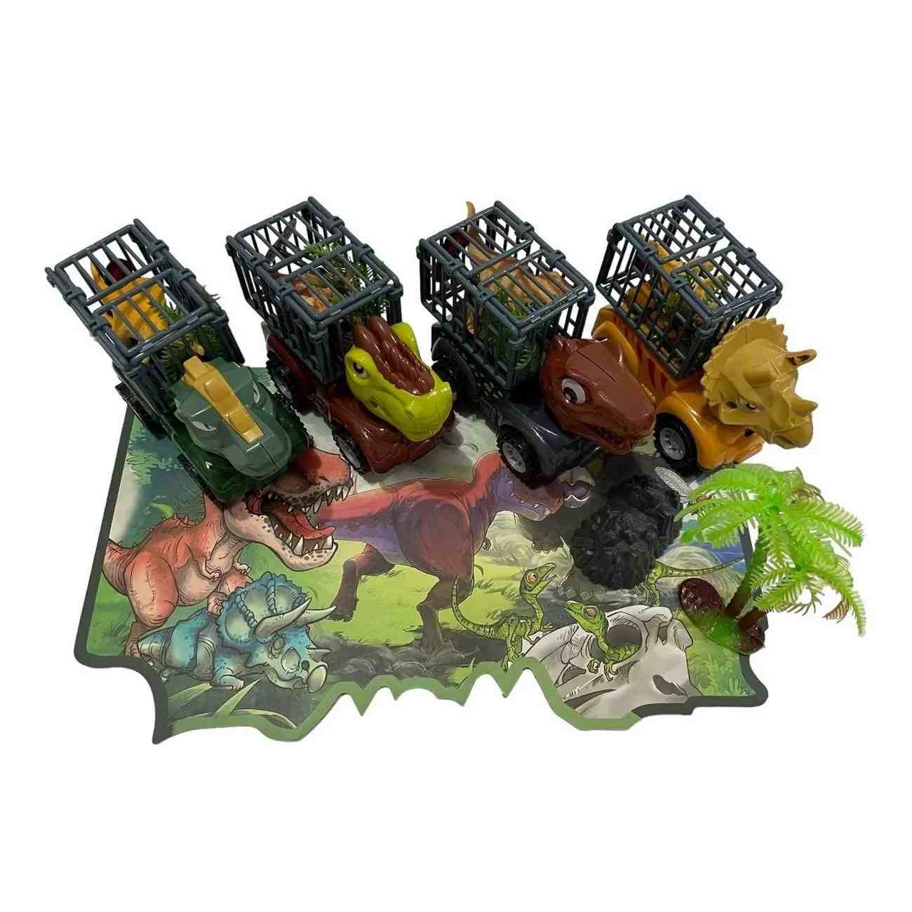 Carros Dinosaurios Monster Jaula Juguete Didactico Niño Kit