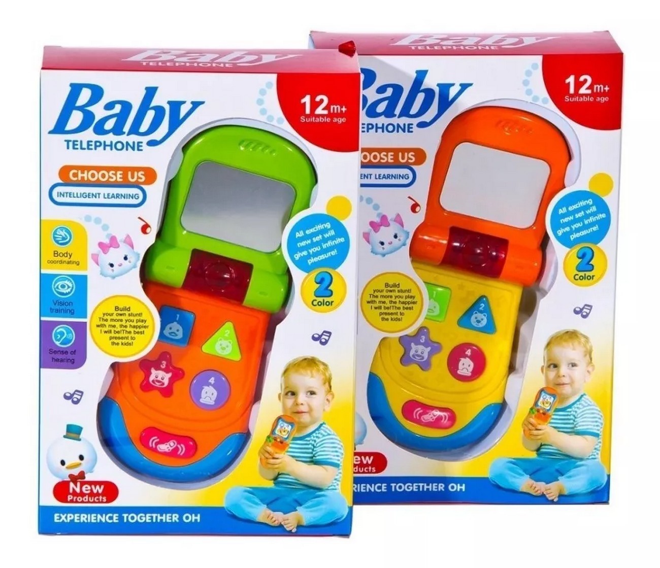 Teléfono Celular Pato Juguete Luces Bebe Niños + Baterias