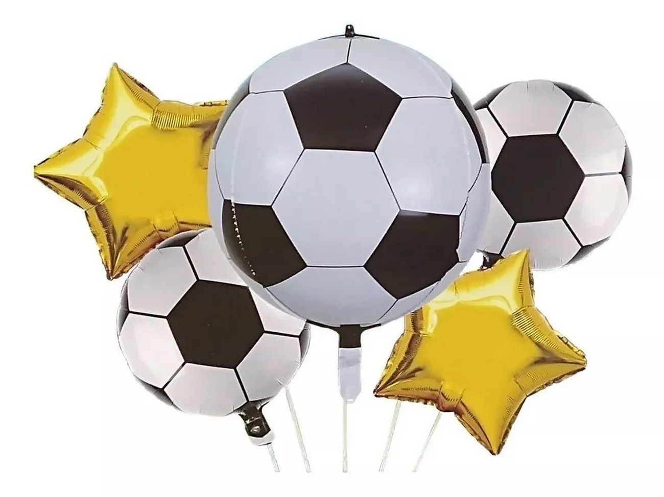 Kit Bouquet Globo Futbol Soccer Feliz Cumpleaños Estrella