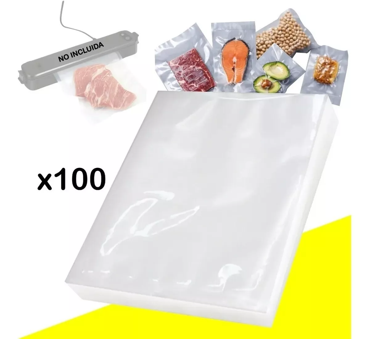 100 Bolsas De Sellado Al Vacío Empacadoras Para Alimentos