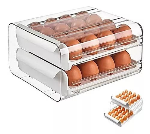 Canasta Porta Huevos Organizador X24 Con Tapa Cocina Nevera