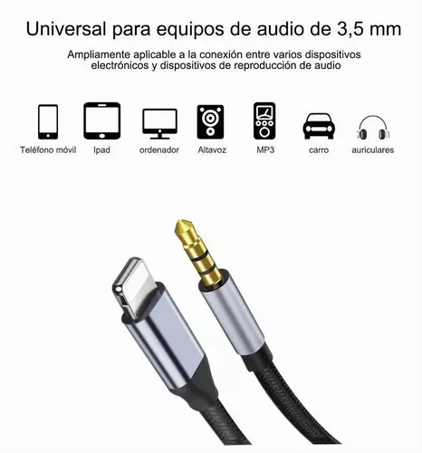 Cable Lightning Audio A Auxiliar 3.5mm Para iPhone iPad