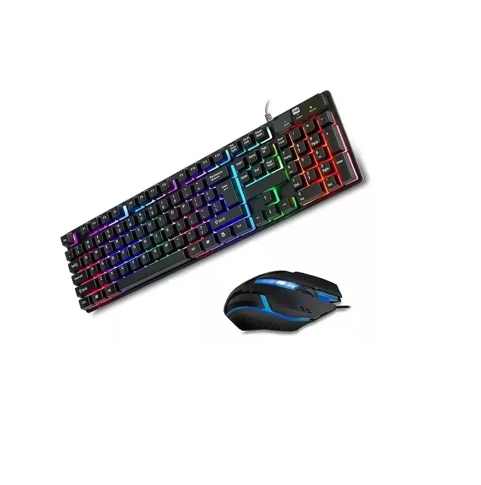 Combo Mouse Y Teclado Profesional Gamer Luz Rgb Cable Usb
