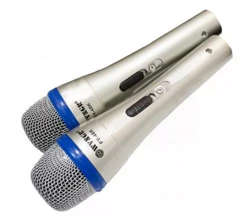 Kit X2 Microfonos Dinamicos Con Cable Para Cantar Y Karaoke