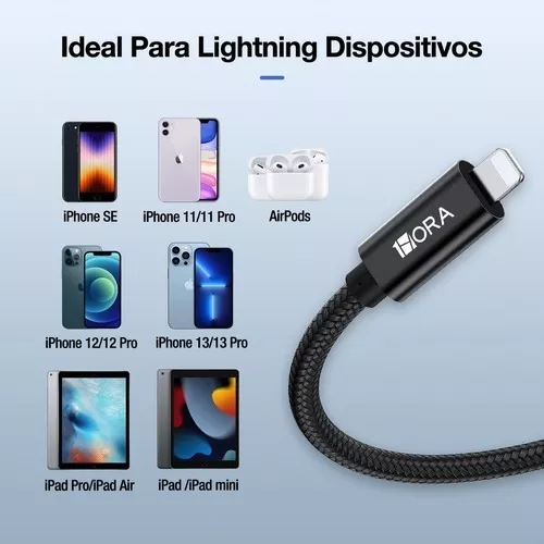 Cable Carga Rápida Usb Compatible Con iPhone Lightning 1hora