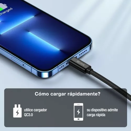 Cable Carga Rápida Usb Compatible Con iPhone Lightning 1hora