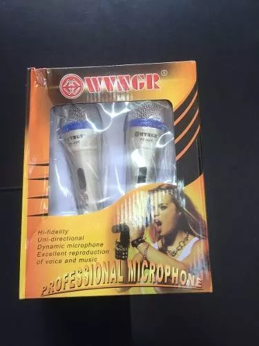 Kit X2 Microfonos Dinamicos Con Cable Para Cantar Y Karaoke