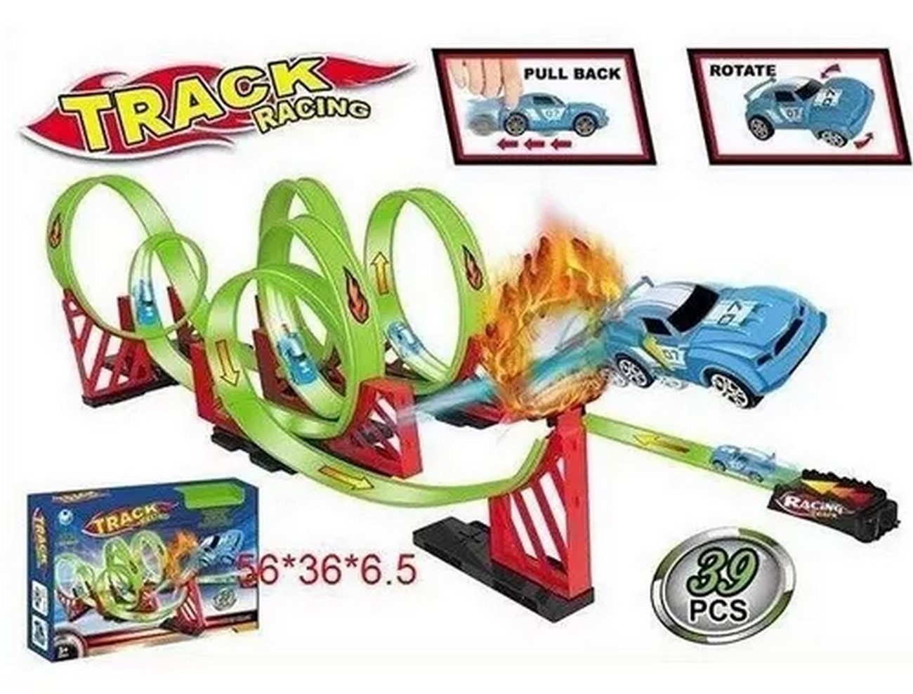 Pista Carro Set Armable Track Racing Rotación Juguete Niños 