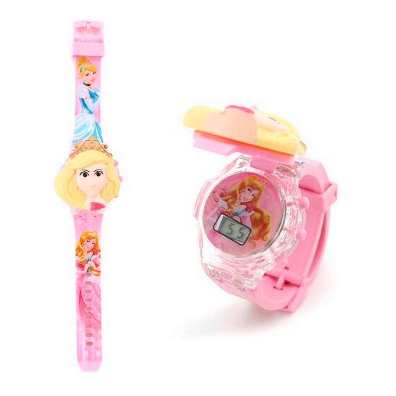 Reloj Niños Digital Luces Sonido Tapa Infantil Princesa Cenicienta