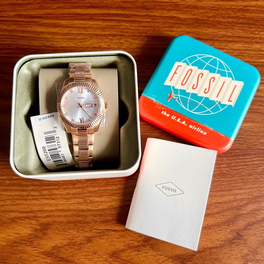 Reloj Fossil Scarlette Mujer Watch Es5200 Oro Rosa Dama