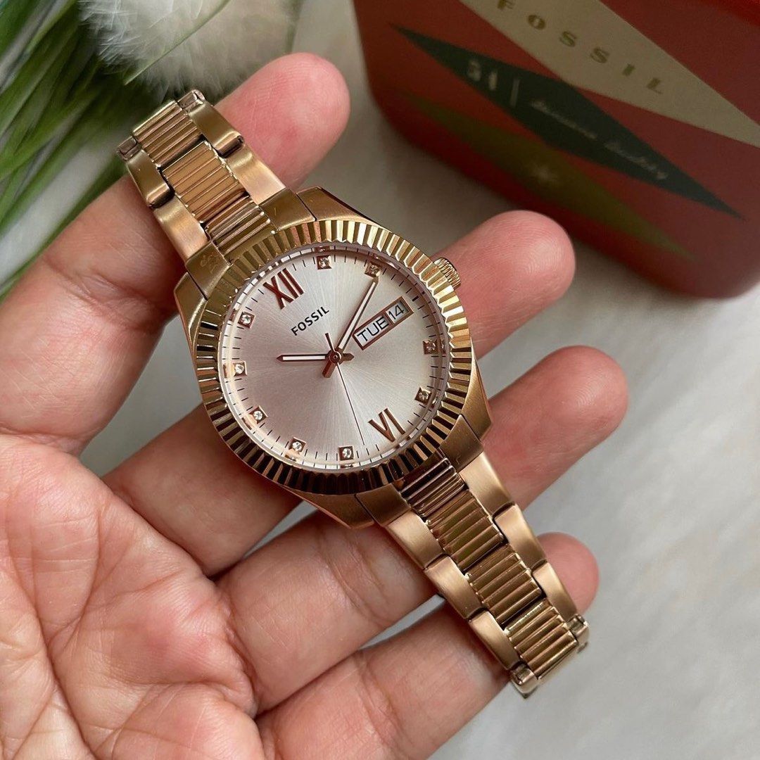 Reloj Fossil Scarlette Mujer Watch Es5200 Oro Rosa Dama