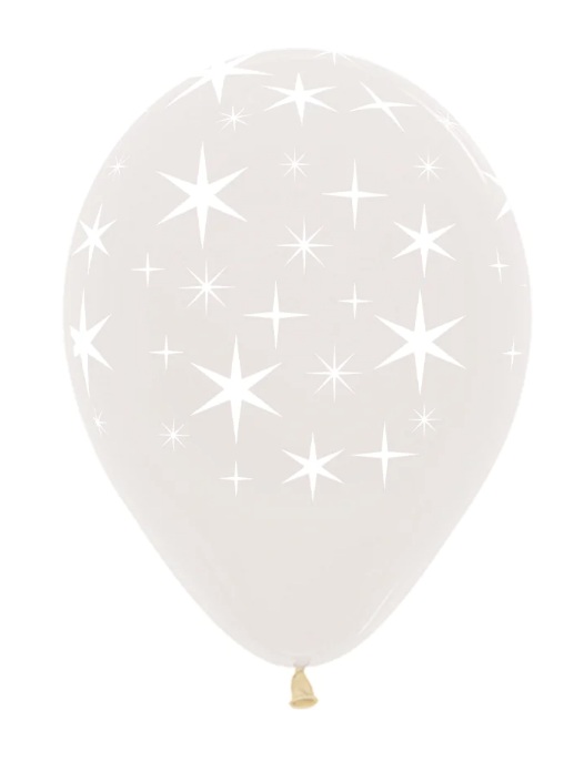 Globo Latex Redondo Infinity Estrellas Bold Fashion Transparente Sempertex