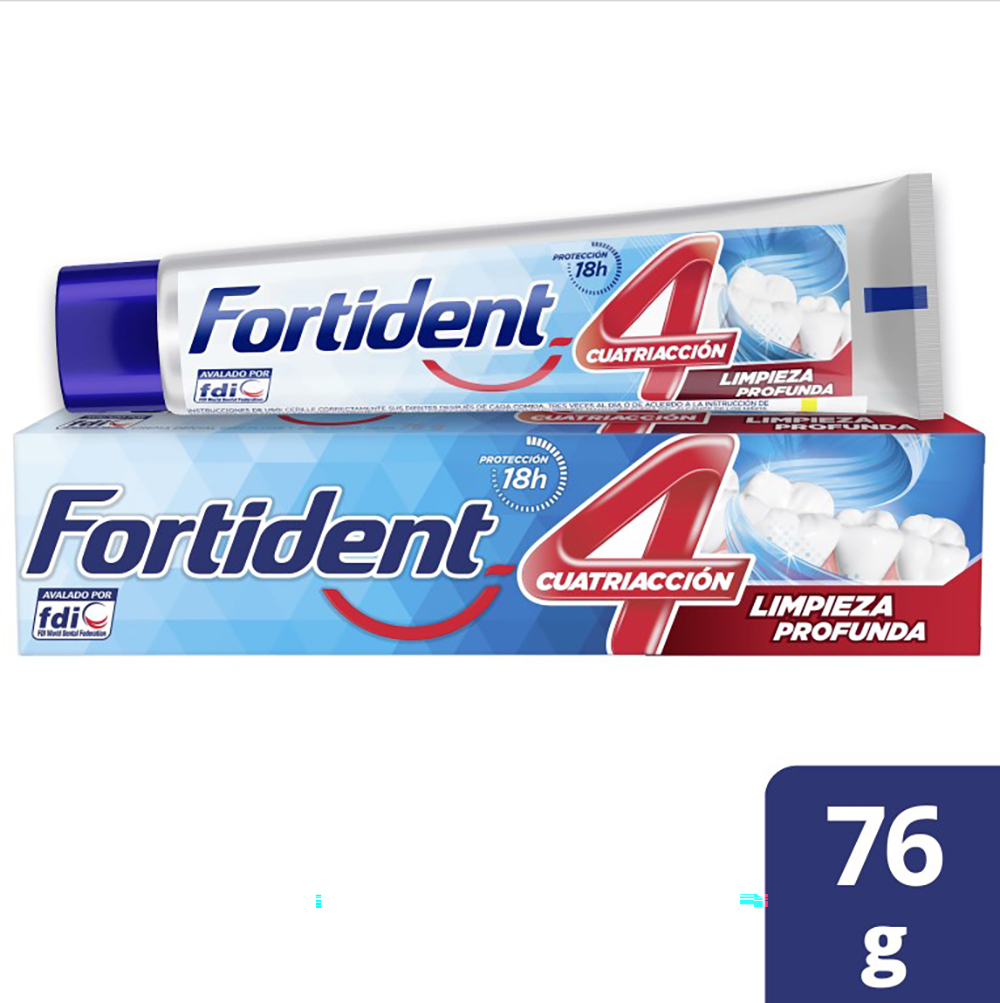 Crema Dental Fortident Cuatriacción Limpieza Profunda X12Unidades