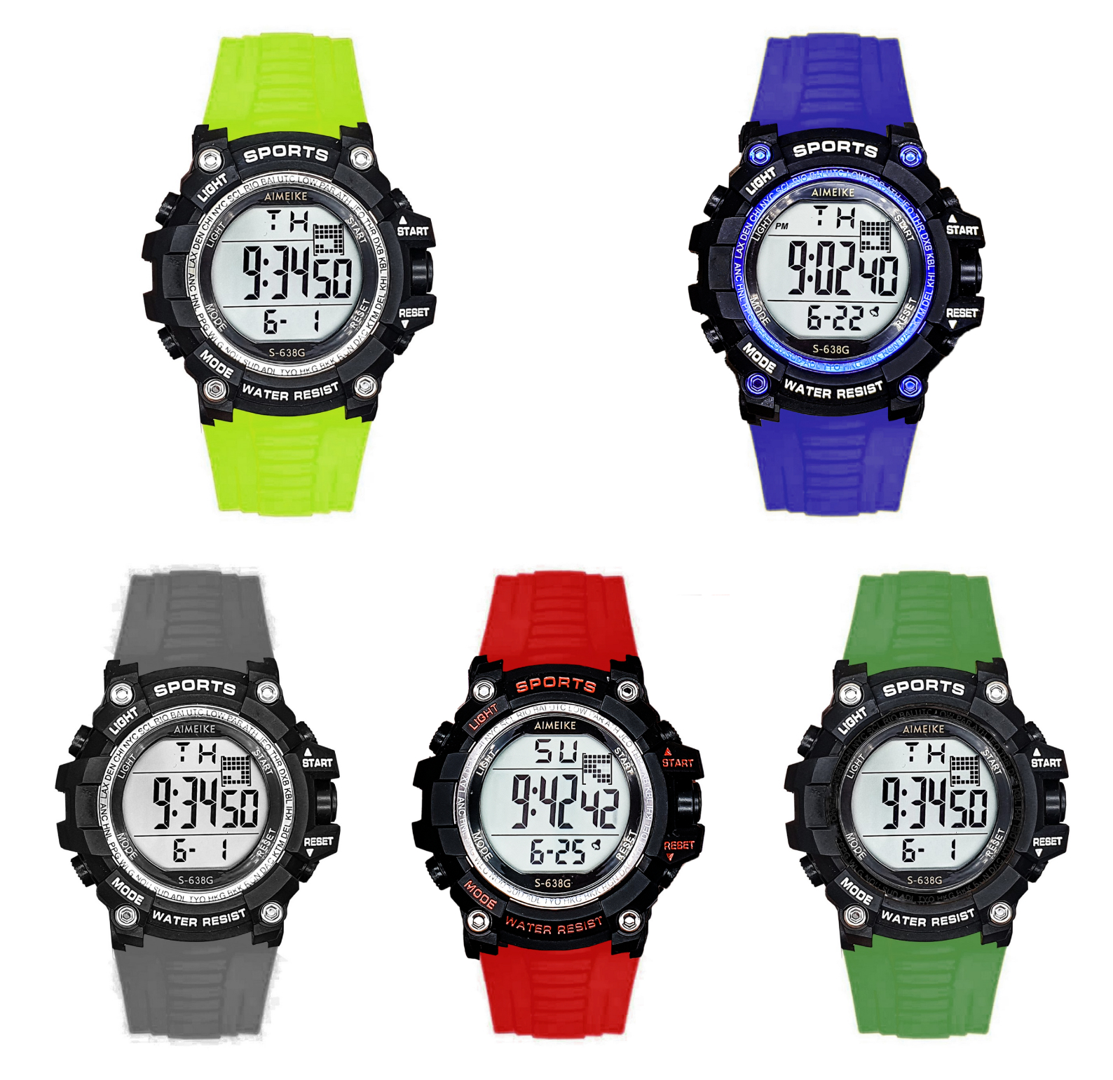 Reloj Digital Resistente Al Agua 30 M Sports Luces+ Estuche