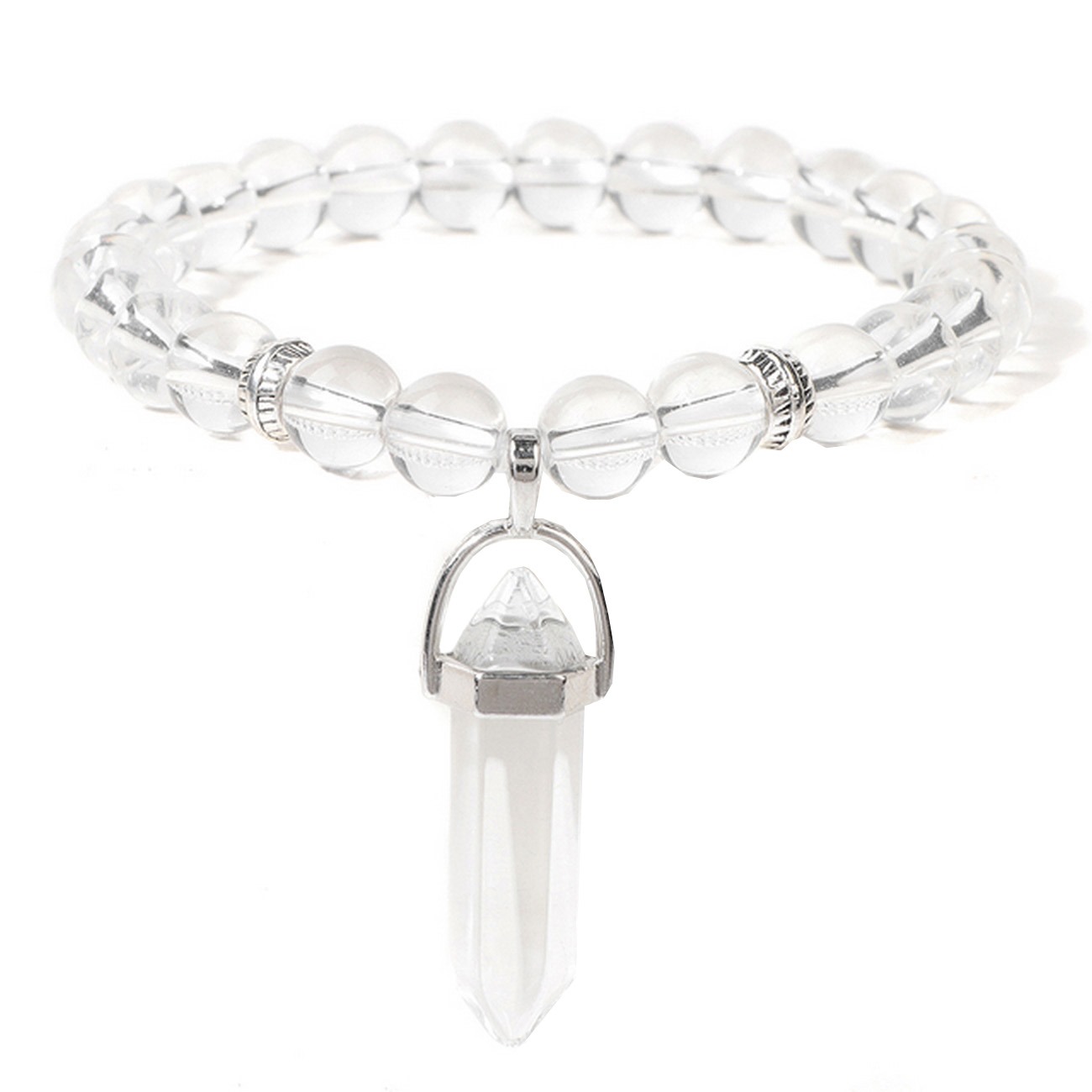 Pulsera Cuarzo Pendulo Cristal Protecciòn Suerte + Estuche