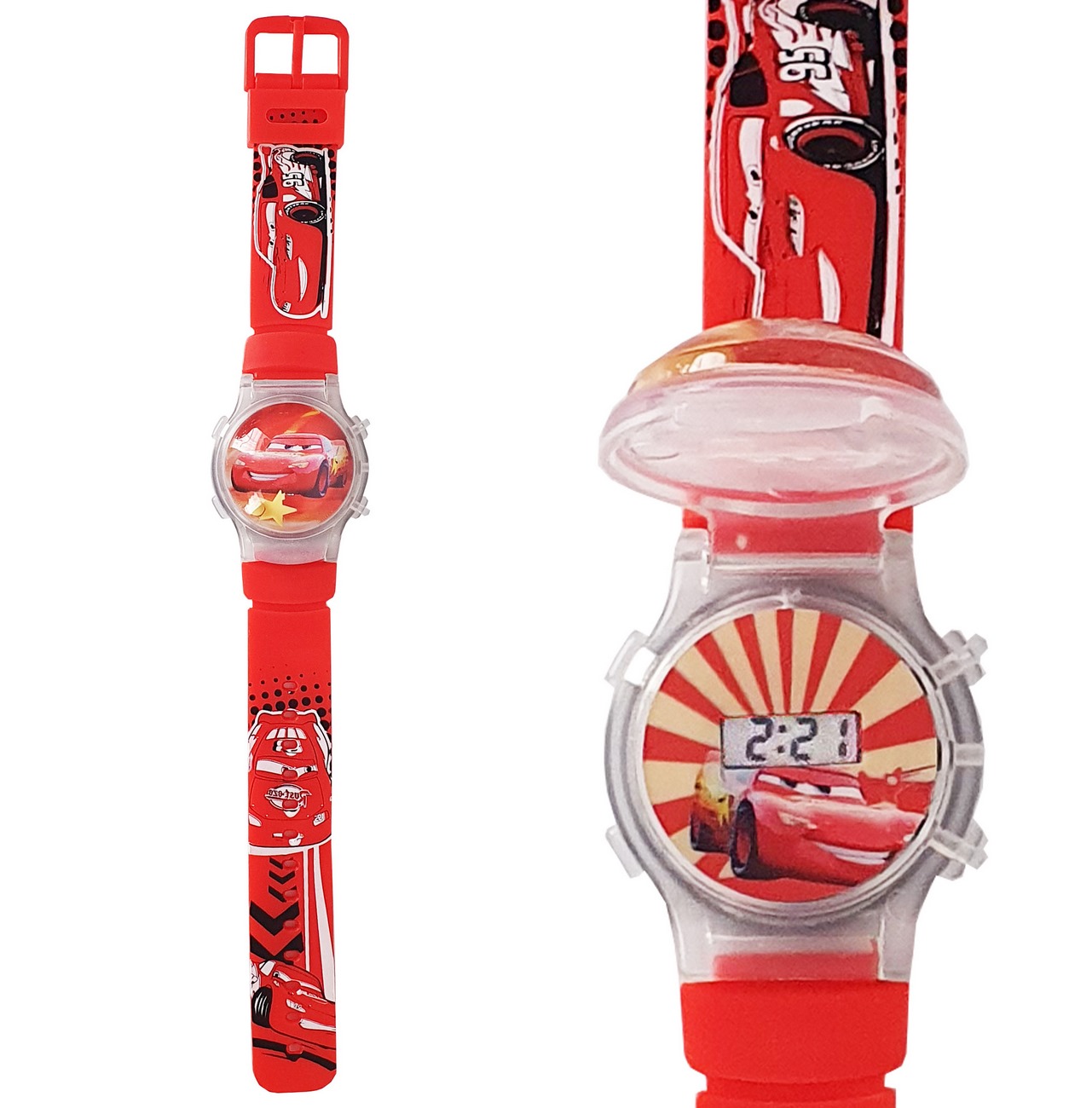 Reloj Niños Digital Luces Tapa Infantil Rayo Macqueen 3d