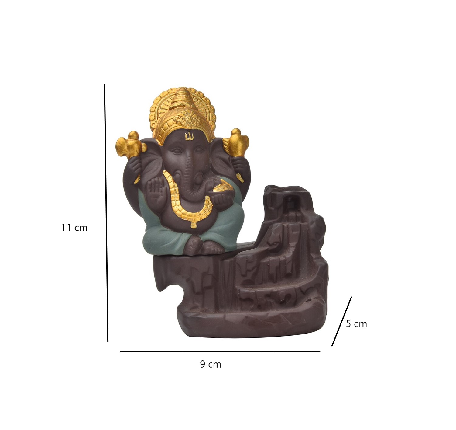 Elefante Ganesha Quemador Incienso + Cono De Incienso 0334