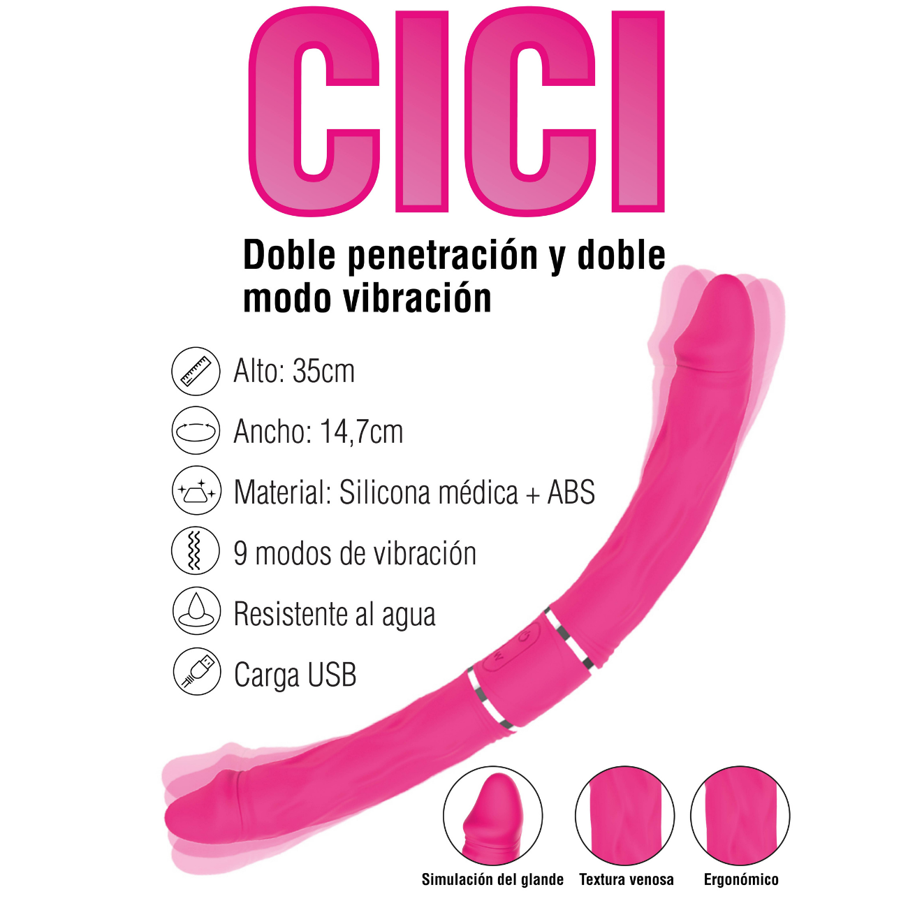 Vibrador Doble Penetración Cici SHANDE