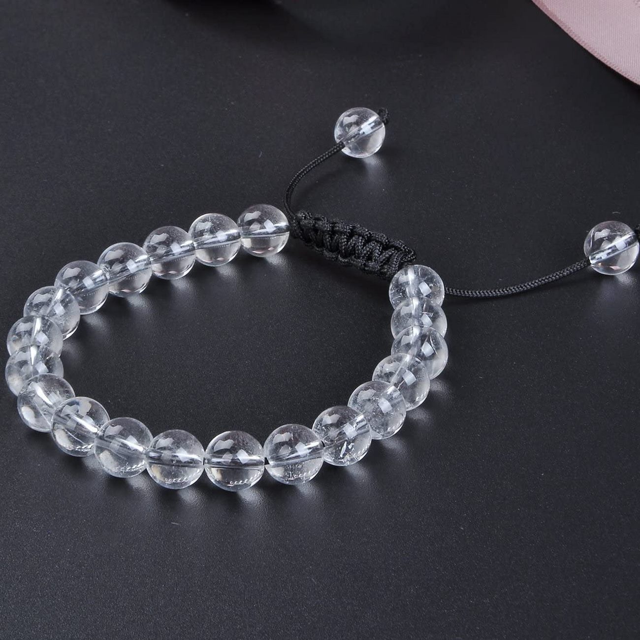 Pulsera Cuarzo Cristal Tejida + Estuche G