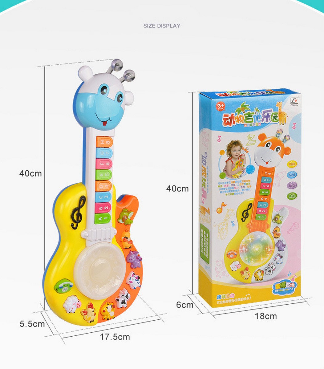 Guitarra Musical Didactica Para Bebe Con Luces Y Sonidos Azul