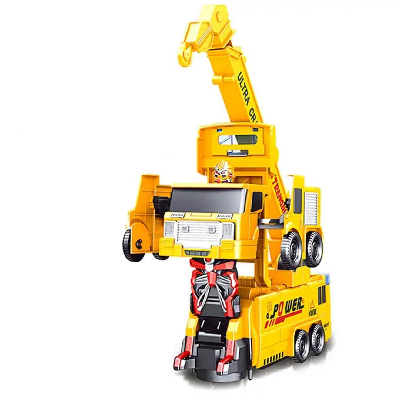 Carro Camion Construccion Robot Transformers Grua + Bateria