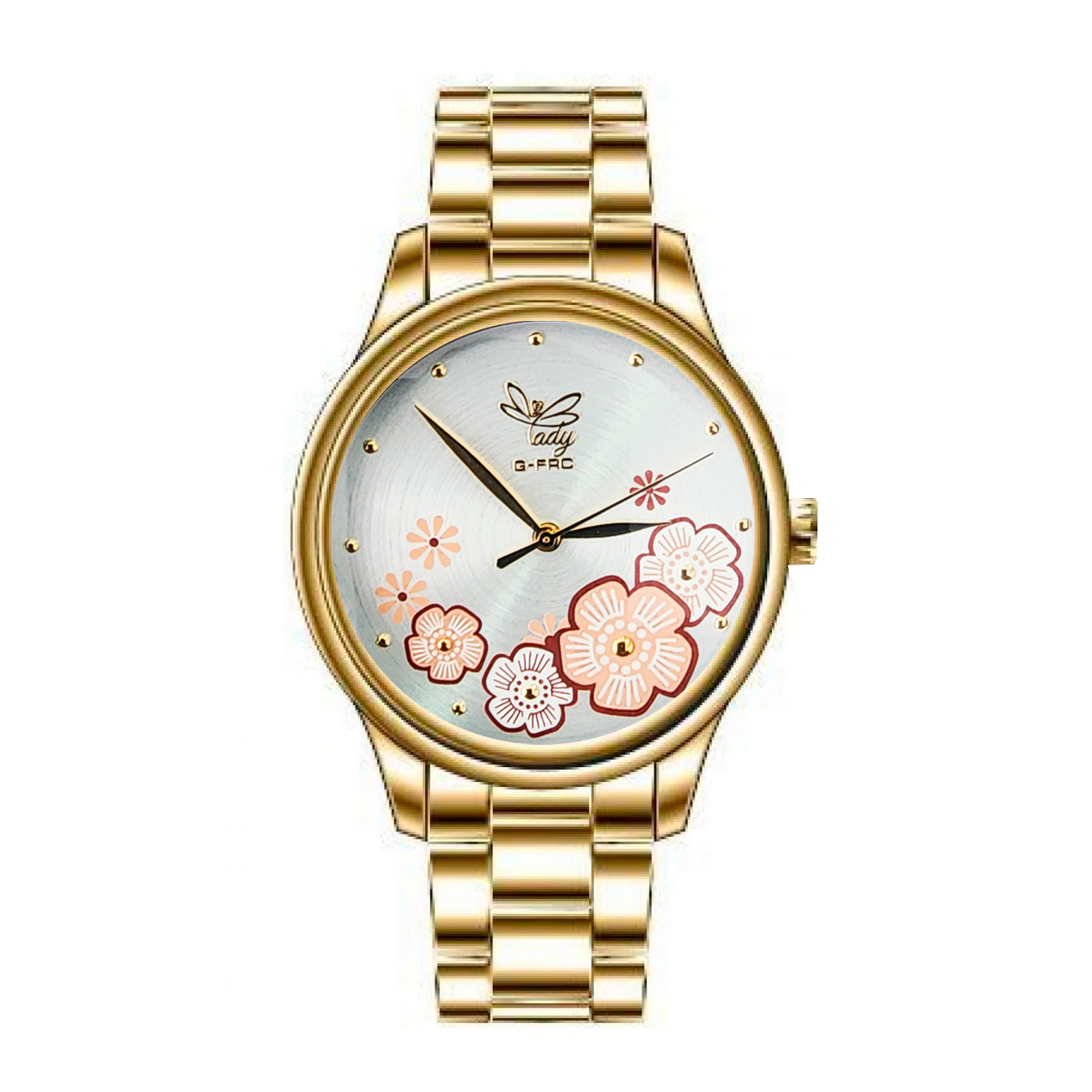 Reloj G-force Original L-615 Flower Dama Acero + Estuche