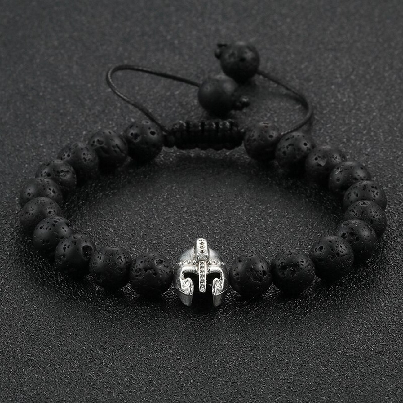 Pulsera Cuarzo Piedra Volcanica Guerrero + Estuche