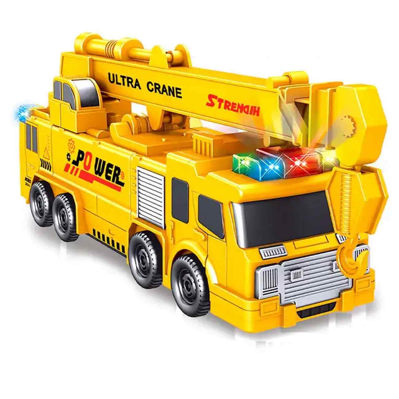 Carro Camion Construccion Robot Transformers Grua + Bateria