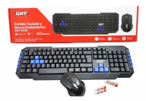 Combo Teclado Mouse Inalambrico Gamer Wit Cbt-1100i + Obs