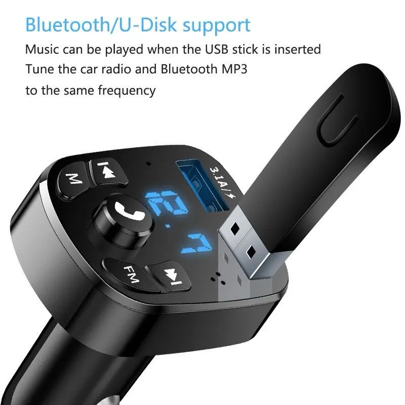 Cargador Rápido Para Coche Bluetooth Usb Dual