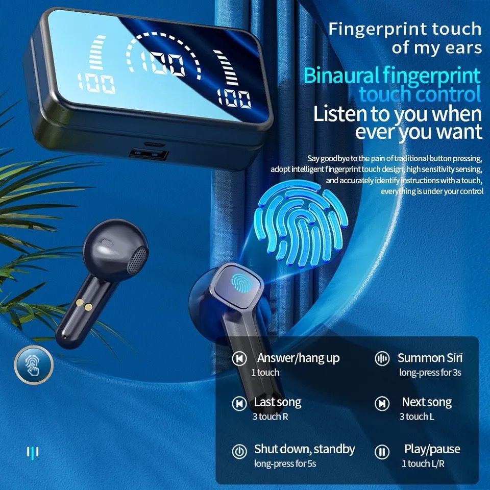 Auriculares Inalámbricos Bluetooth V9 Con Pantalla Digital Táctil