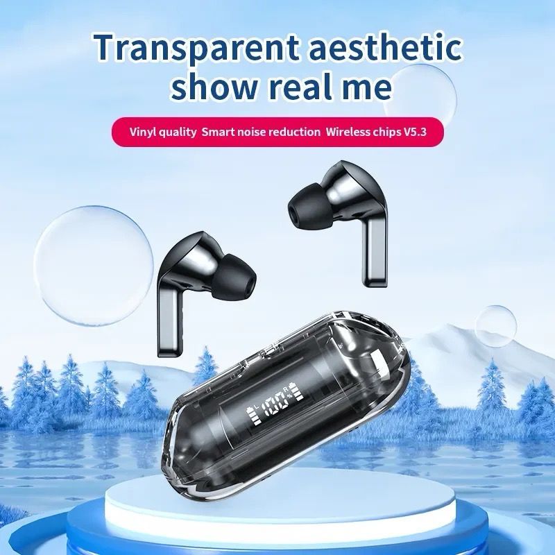 Auriculares Inalámbricos TM20 Transparentes Con Pantalla LED Bluetooth 5,3
