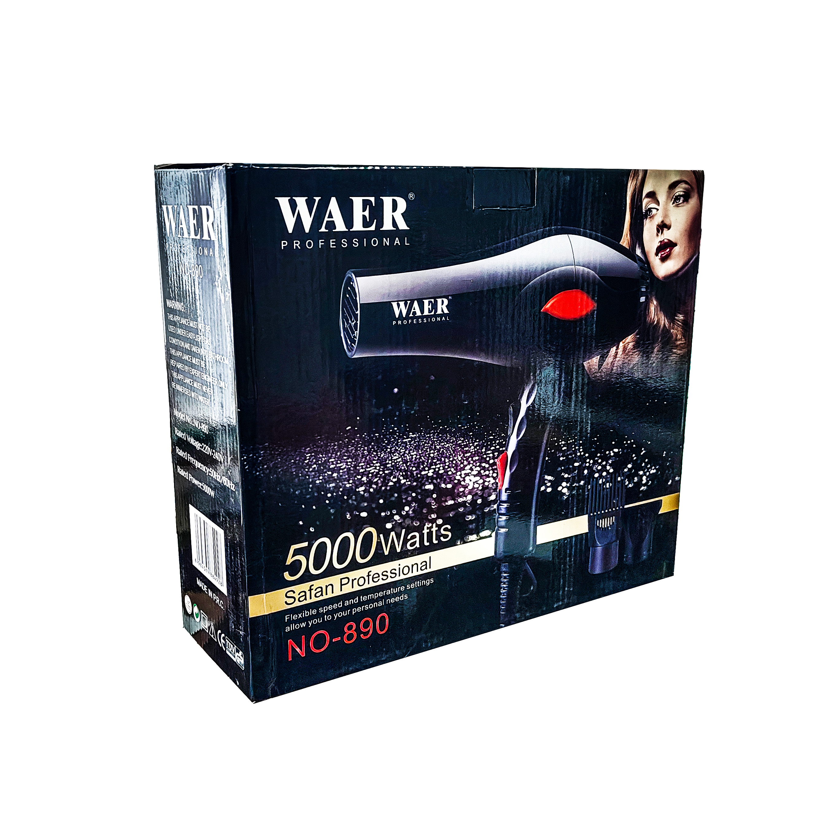 Secador Cabello 5000w Potente Tres Niveles De Temp Wa-890