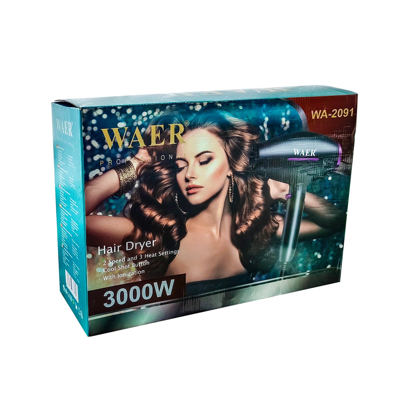 Secador Cabello 3000w Potente Tres Niveles De Temp Wa-2091