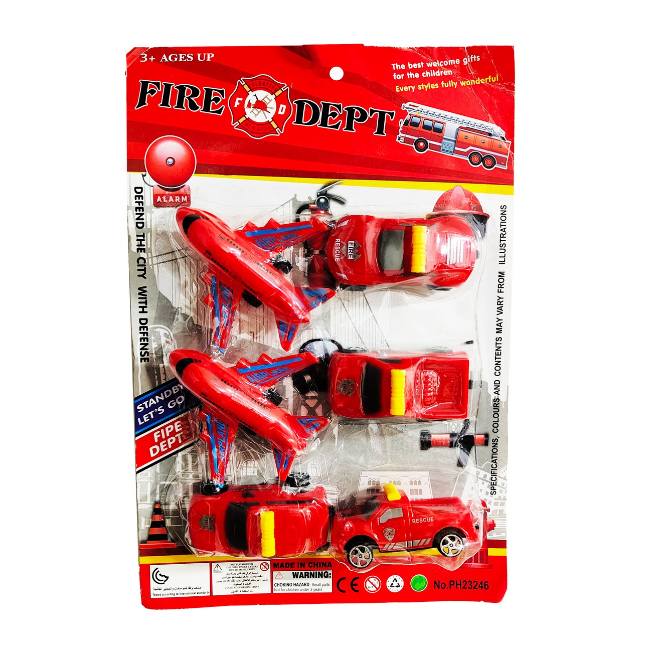 Juguete Kit Carro Y Aviones De Bomberos Niños Interactivo