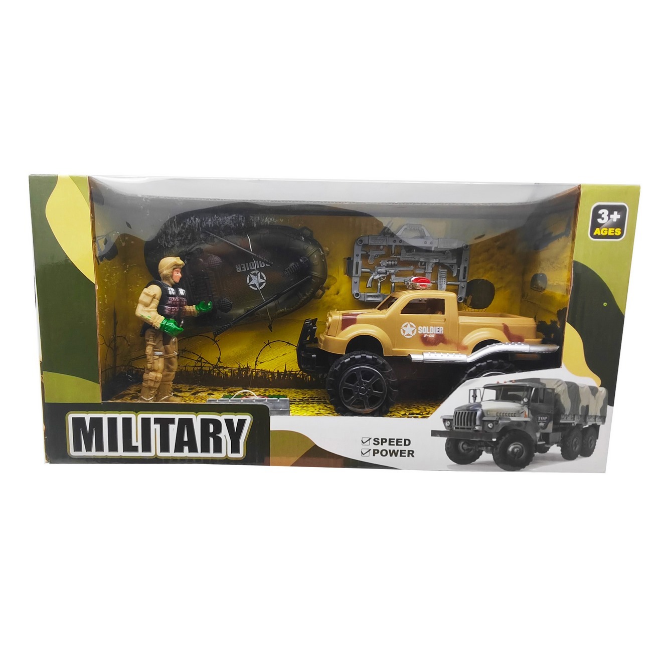 Carro Militar Lancha Militar Soldado Dotación Juguete Niños