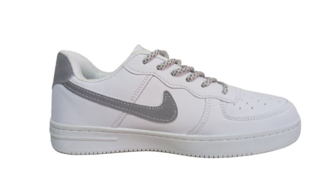 Tenis NIKE FORCE ONE CLASIC, Mujer Blanco Gris Reflectivo Triple A