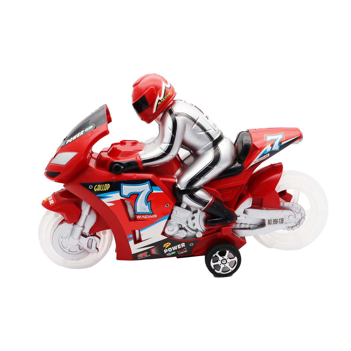 Moto De Impulso Luces Juguetes Niños Interactivo Rojo
