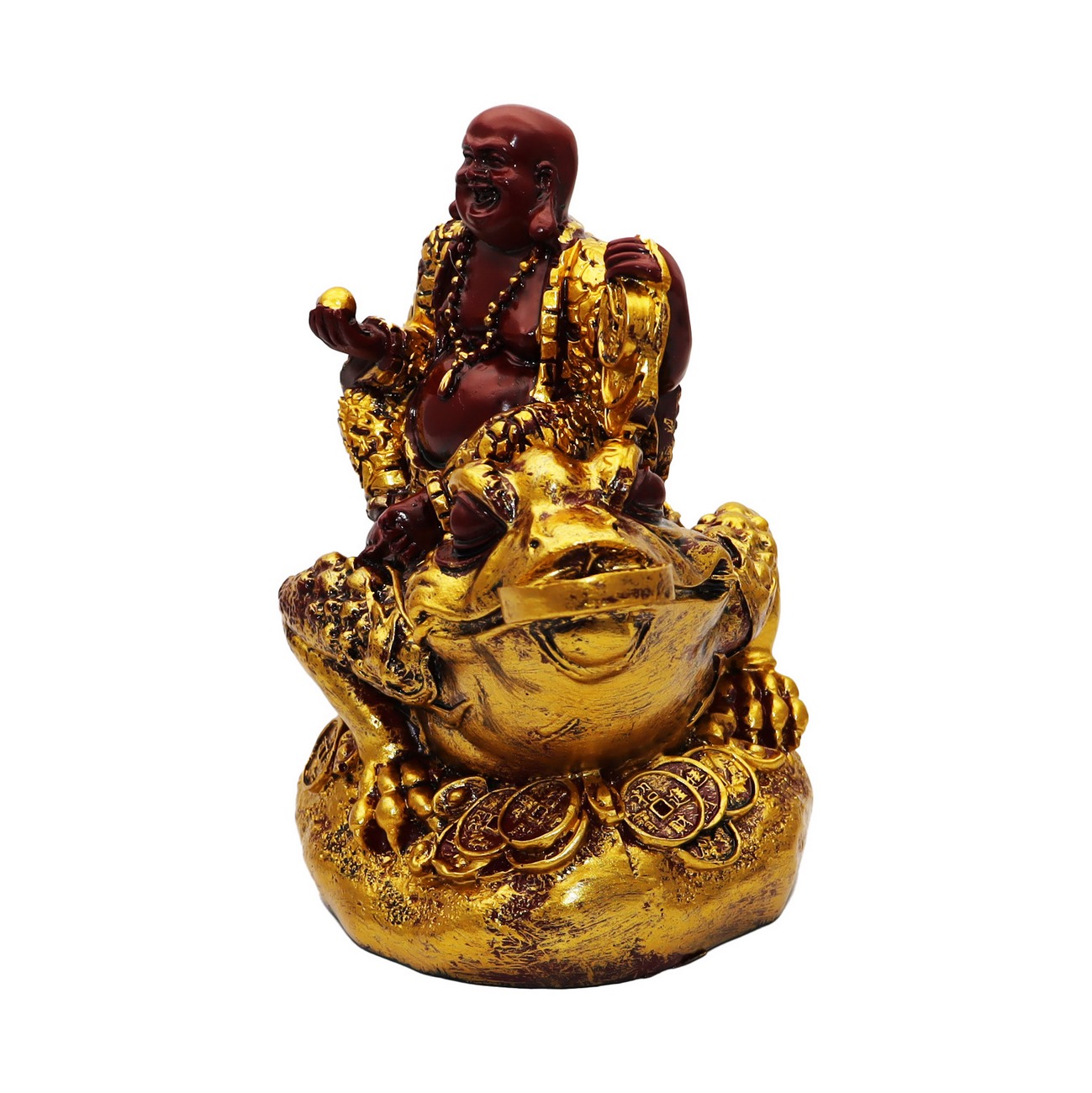 Buda Rana Dorado Decoración Prosperidad Buena Suerte