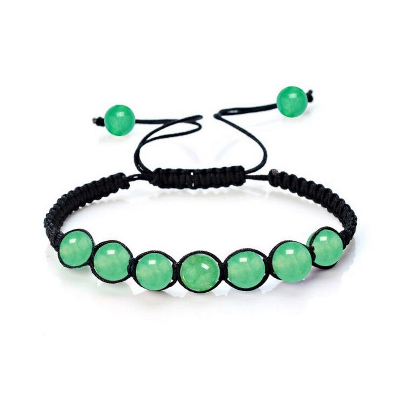 Pulsera Cuarzos Jade Tejida Unisex + Estuche