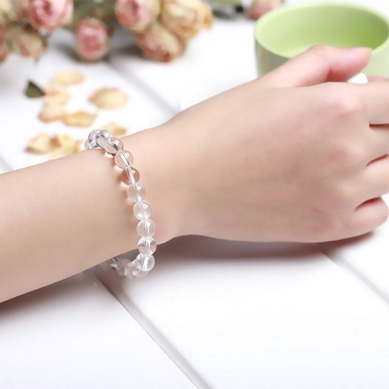 Pulsera Cuarzo Cristal + Estuche 