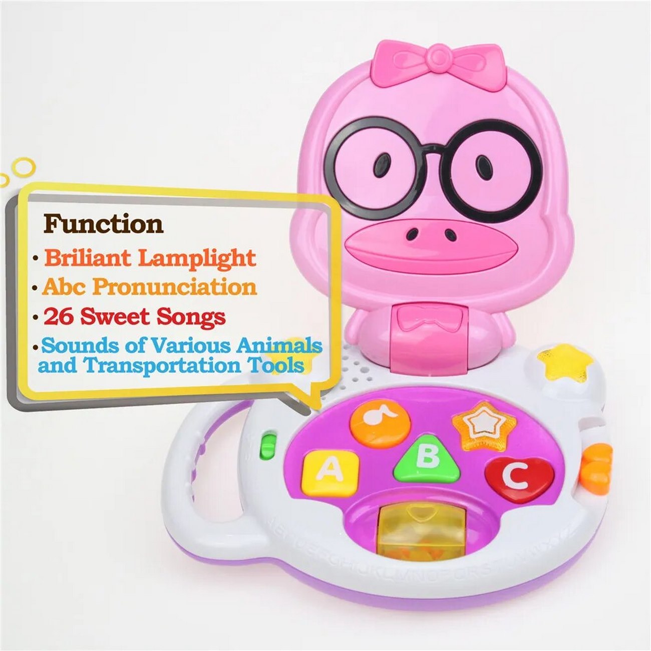 Piano Pato Infantil Letras Sonido Musica Bebes Niño+bateria