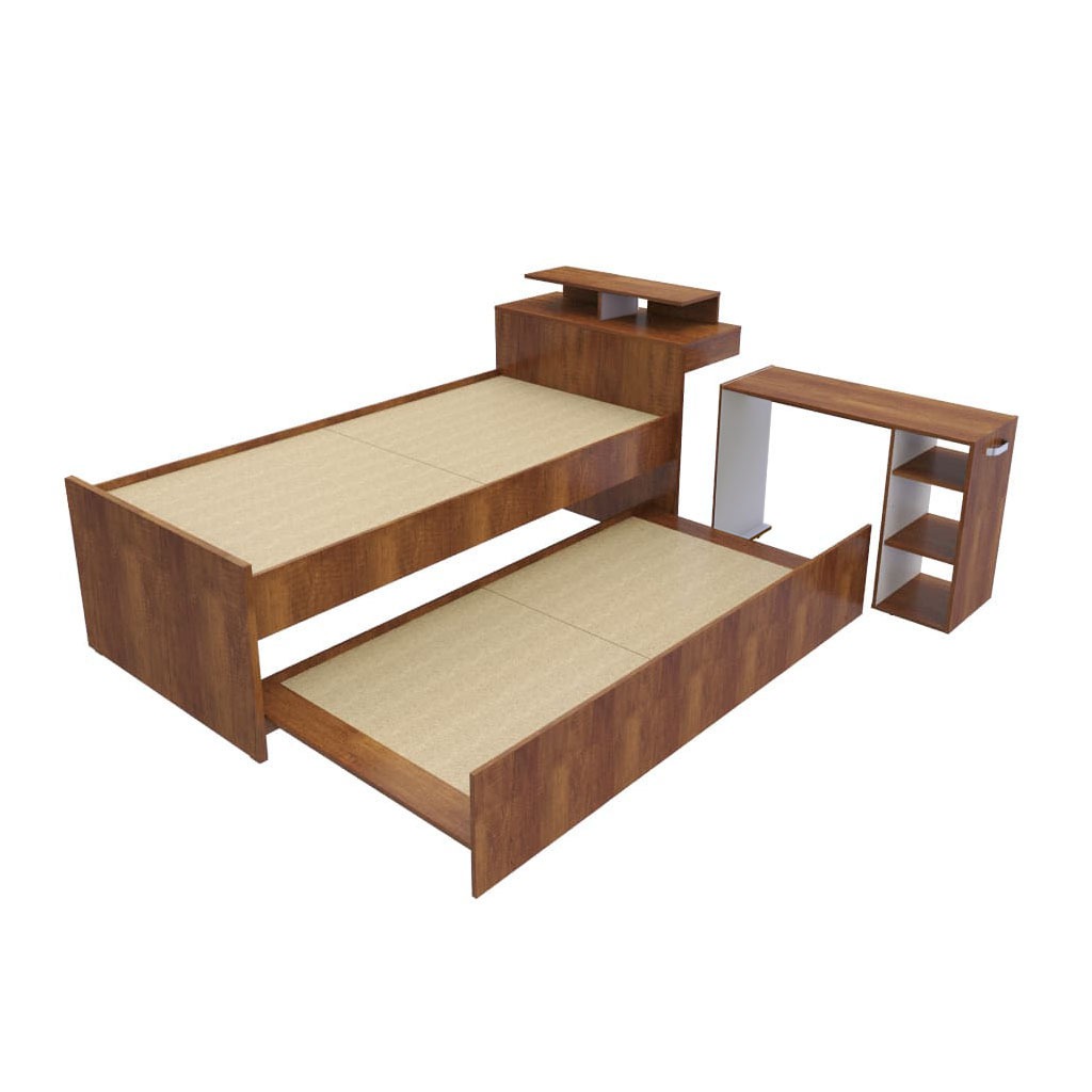 Cama Multifuncional - Dos Camas Y Escritorio Extensible Marriol Bertolini - Caramelo