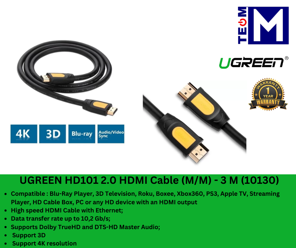 Cable Hdmi Macho A Macho 4k 3mt Ugreen 10130
