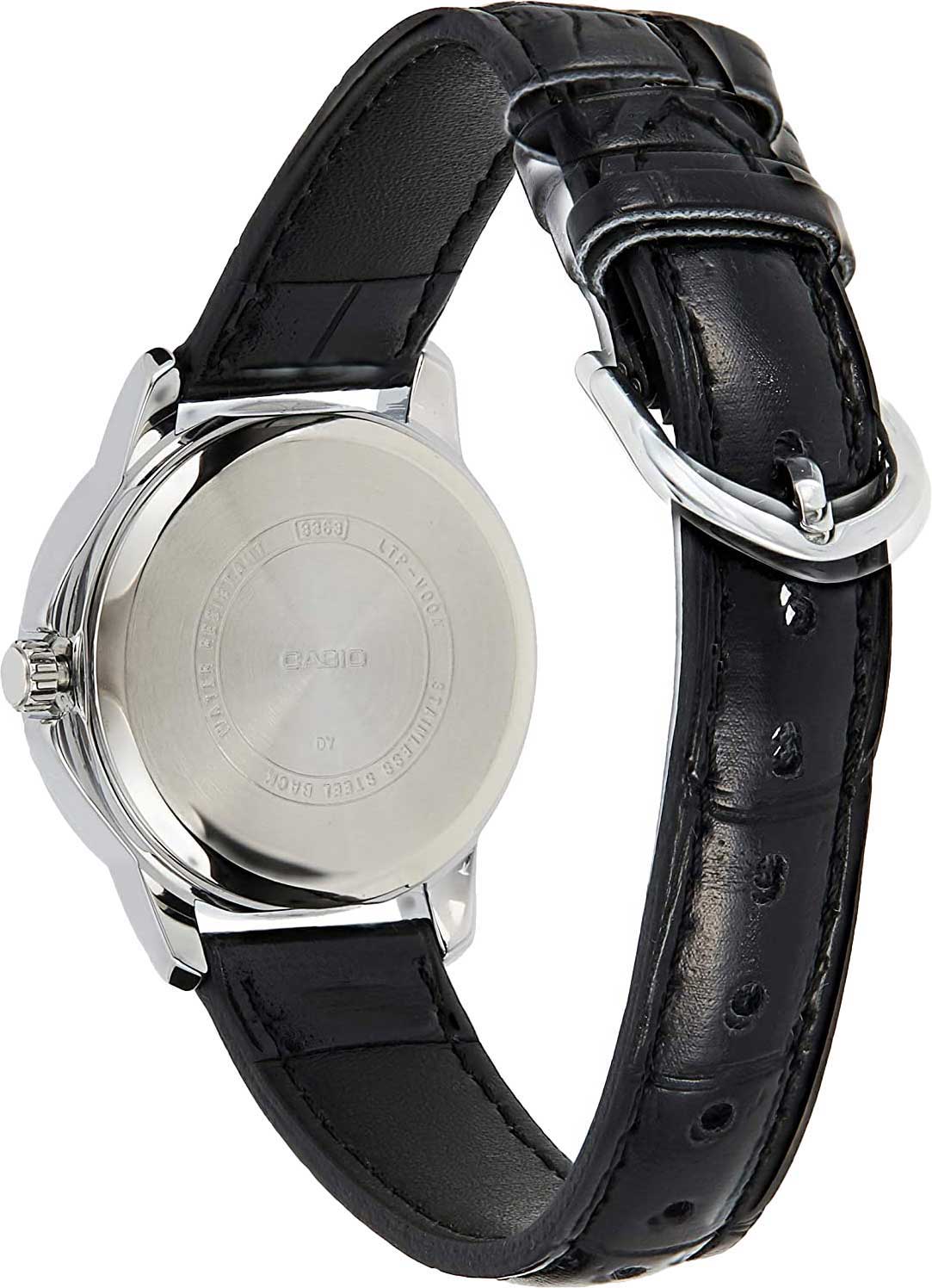 Reloj Casio Dama Ltp-v004l-7audf Mujer Cuero Negro Original