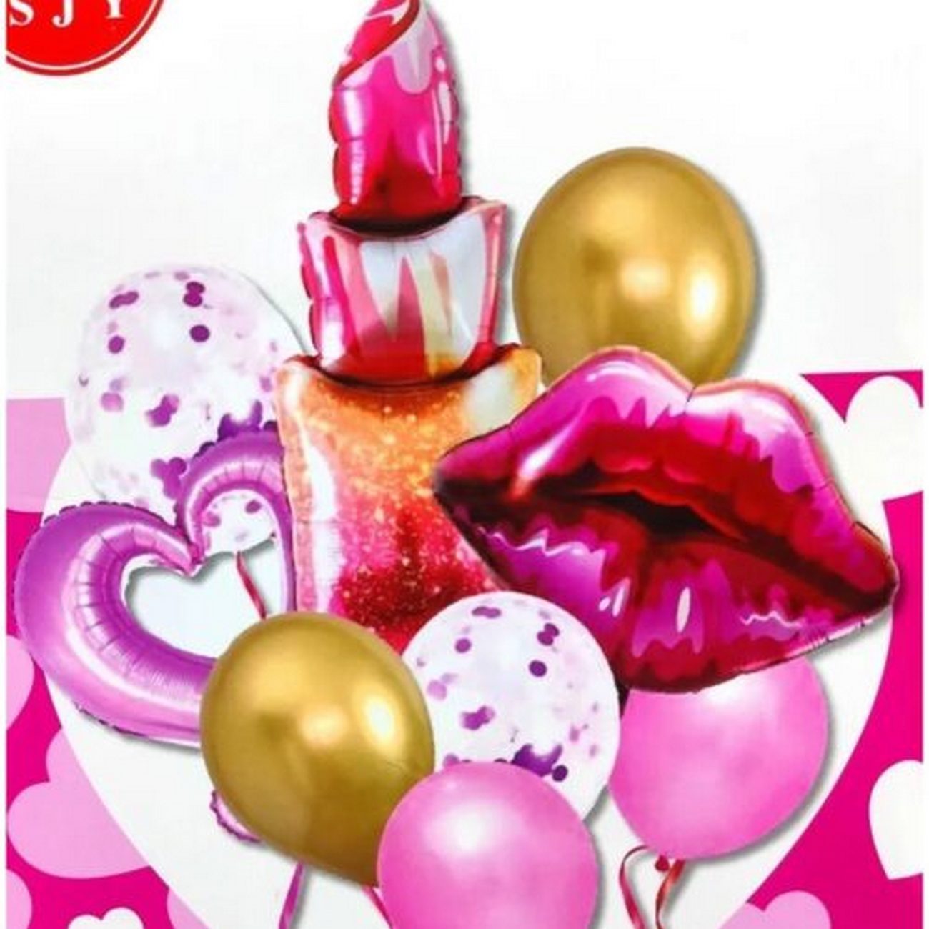 Kit Set Globo Beso Labial Chicas Feliz Cumpleaño Estrella