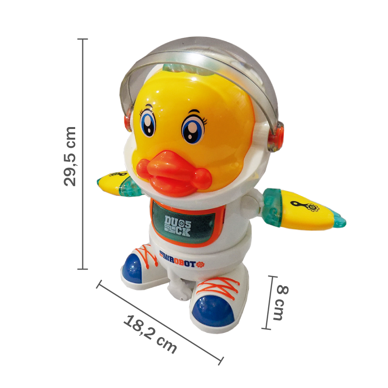  Robot Pato Astronauta Traje Sonido Luces Movil + Bateria