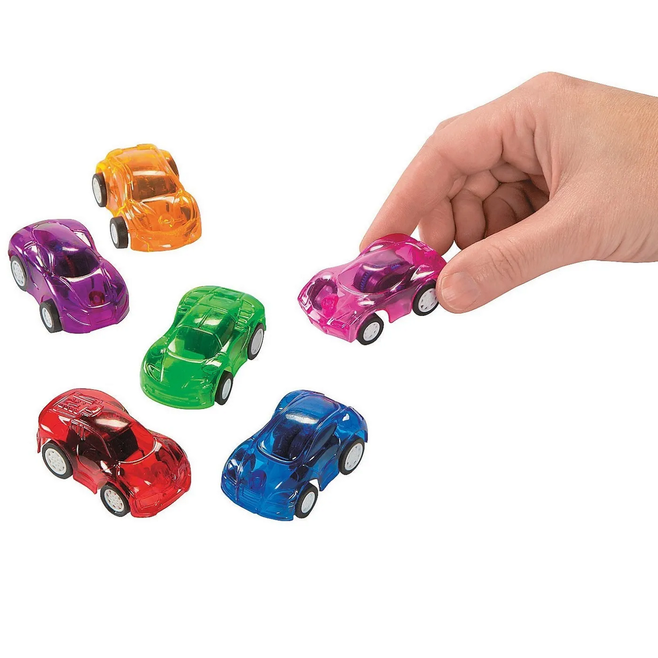 Carros Transparentes De Impulso Colección Juguete X 12 Pcs