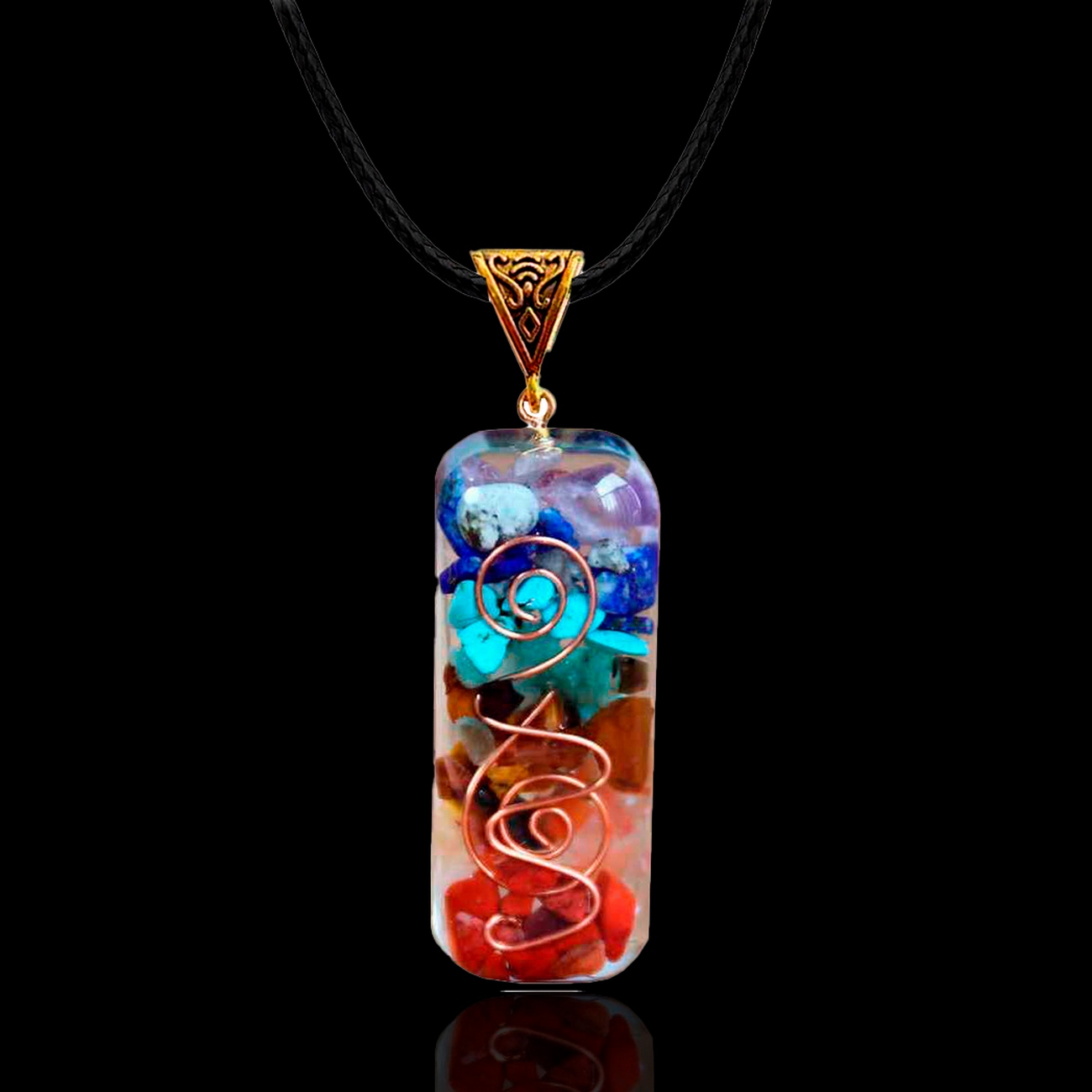 Collar Orgonita Prana 7 Chakras + Estuche